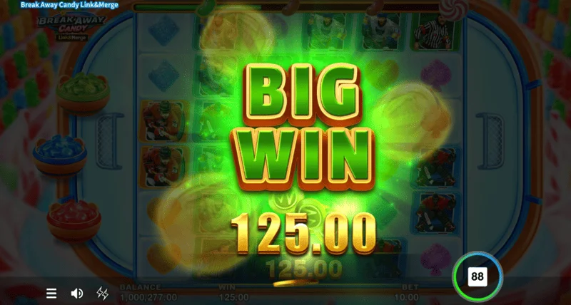 Break Away Candy – εμφάνιση του Grand-Jackpot x5000 του πονταρίσματος
